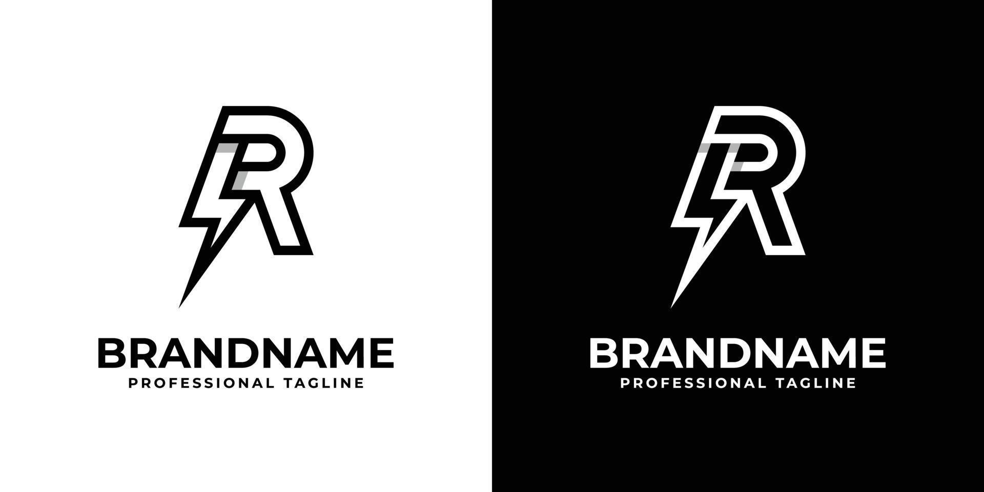 Letter R Power Logo, suitable for any business related to power or electricity with R initials. vector