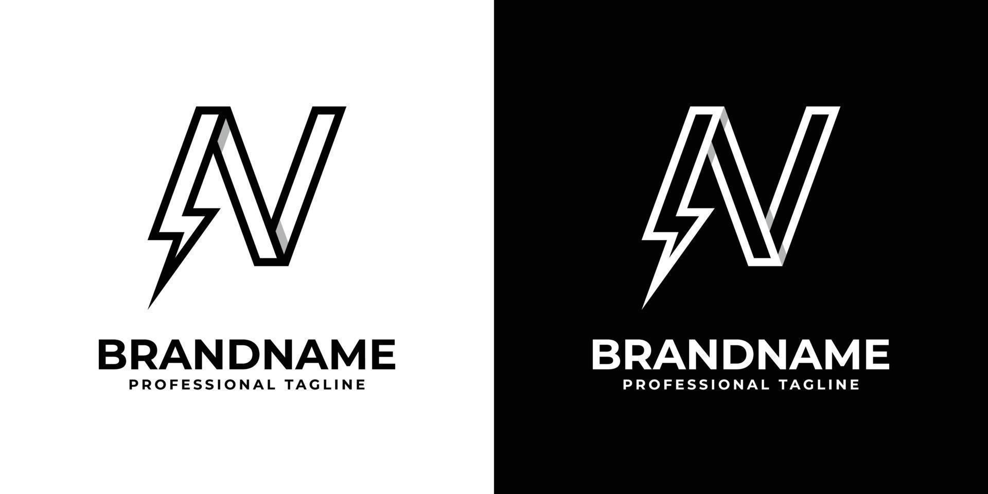 Letter N Power Logo, suitable for any business related to power or electricity with N initials. vector