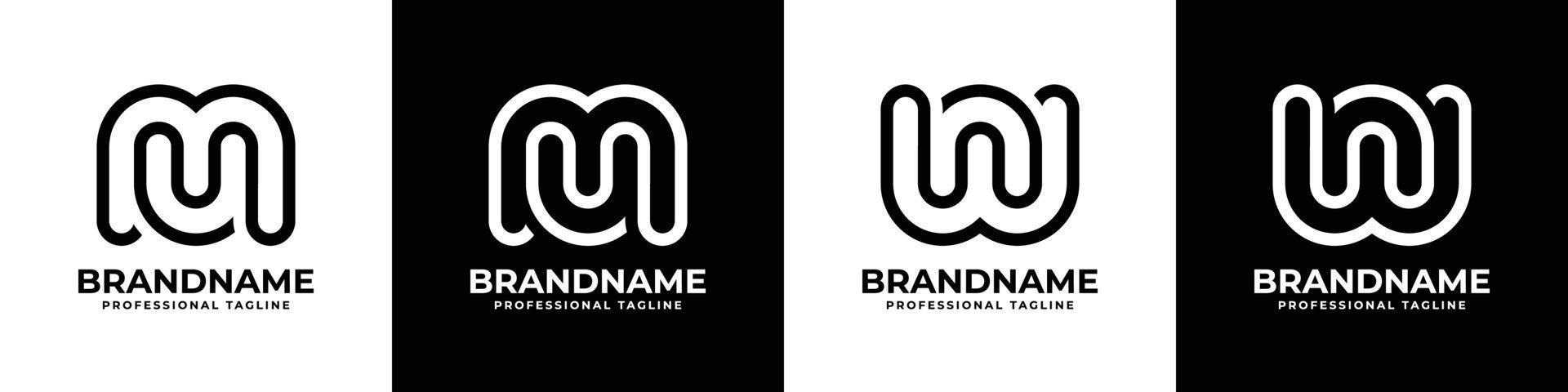 Simple Letter MU or NW Monogram Logo, suitable for any business MU, UM, NW or WN initials. vector