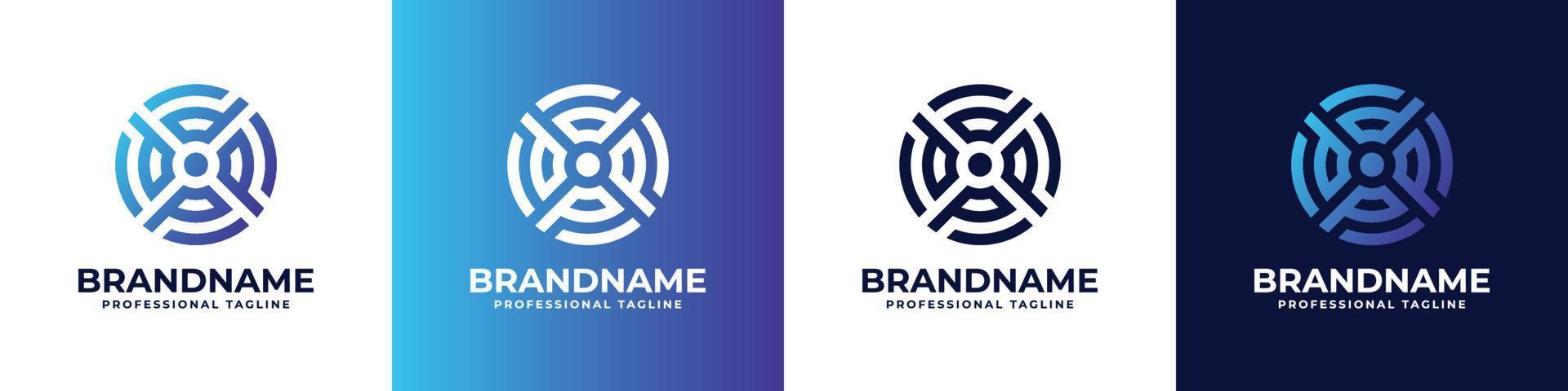 Multiple Letter P or D Technology Logo,  Letter P or D Propeller Logo, Letter P or D Maze logo, Letter P or D Group logo, Letter P or D Coin Logo. Suitable for any business with P or D initials. vector