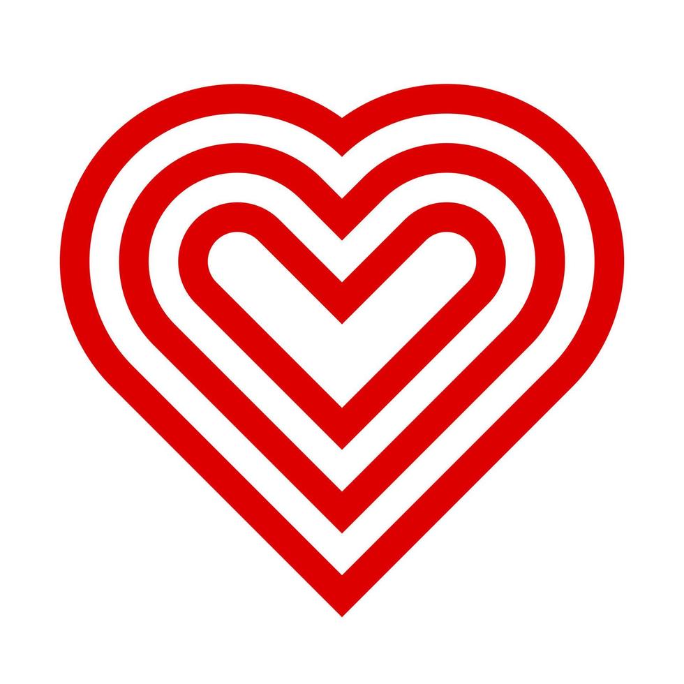 Red Line Heart Shape Symbol vector