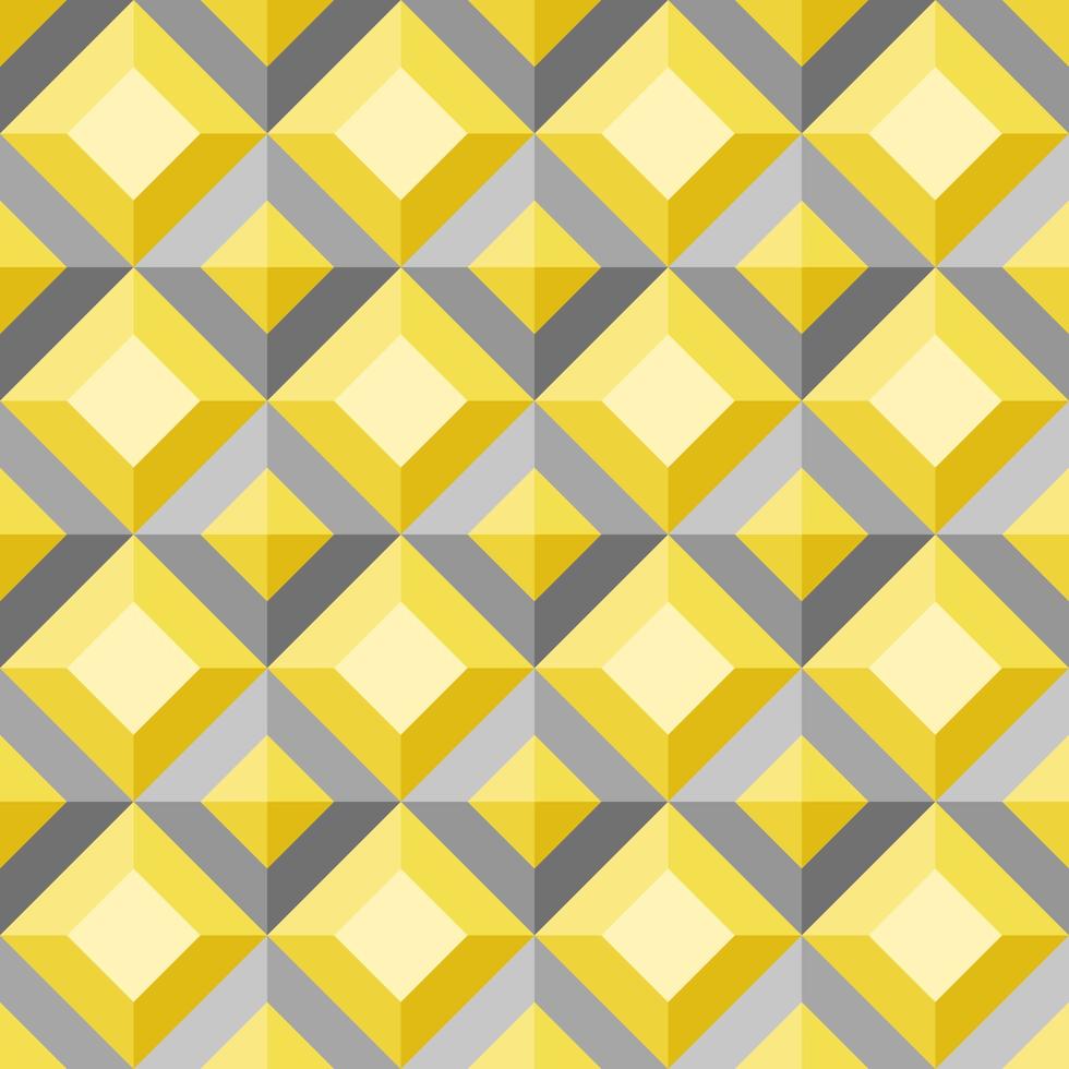 Yellow and Gray Squares Diamond Shape Seamless Background vector