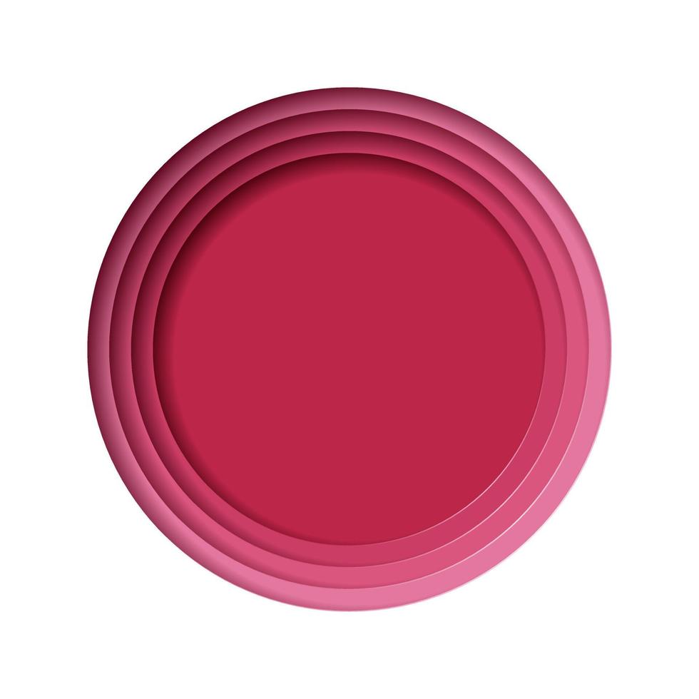 Red Paper Cut Out Circle Pattern Layers vector