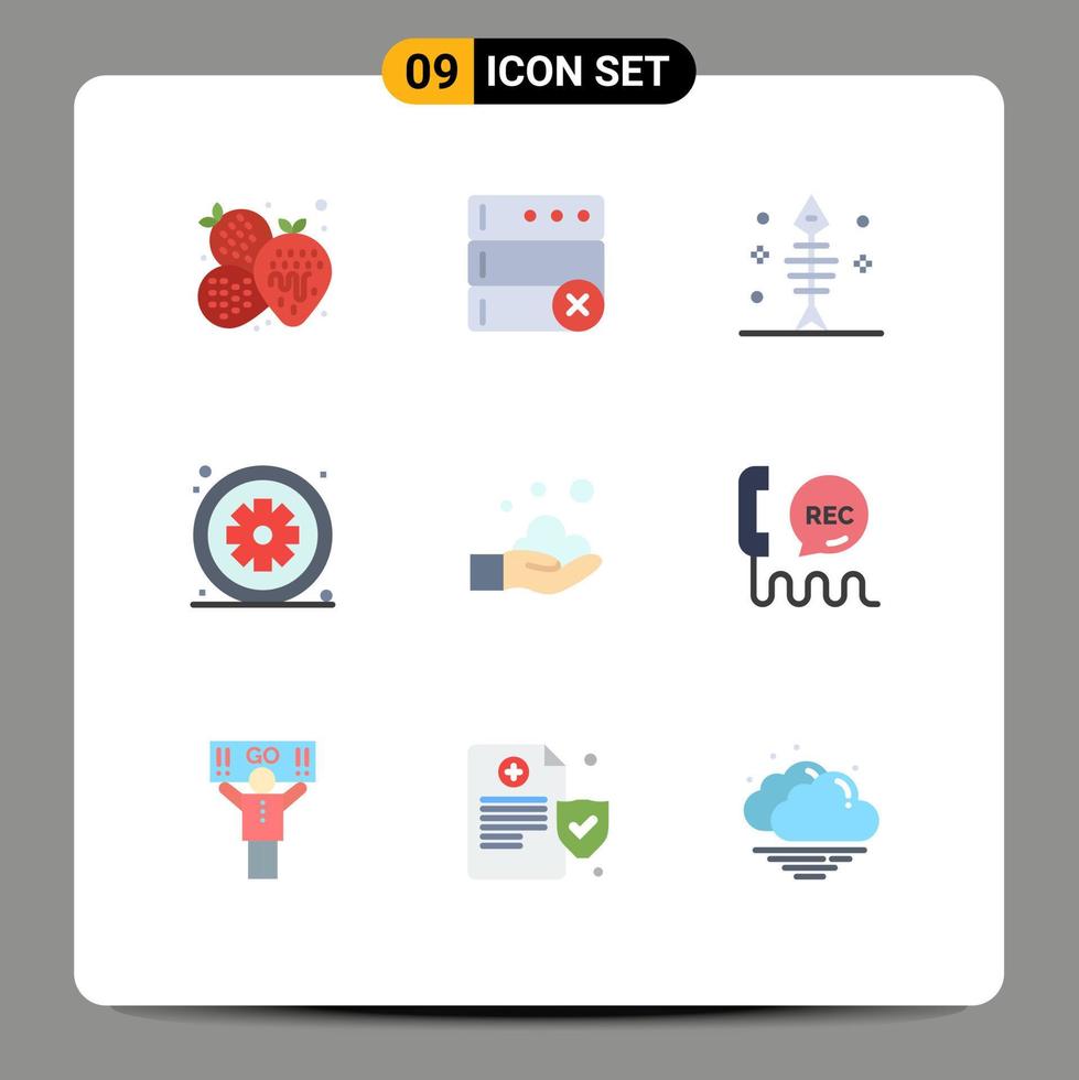 9 Creative Icons Modern Signs and Symbols of hand medical fish hospital health Editable Vector Design Elements