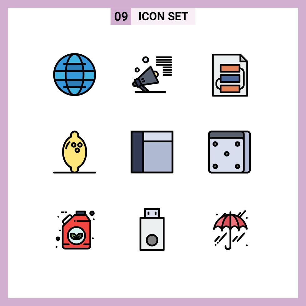 9 Creative Icons Modern Signs and Symbols of grid fruit promote food strategy Editable Vector Design Elements