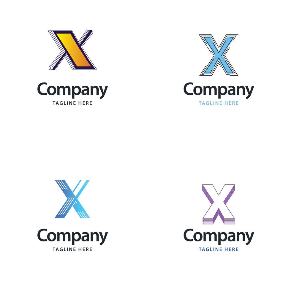 diseño de paquete de logotipo grande de letra x diseño de logotipos modernos y creativos para su negocio vector