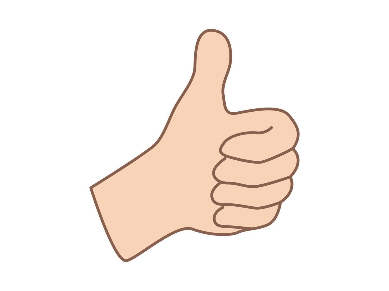 Hand gesture with a thumb. Cartoon vector illustration