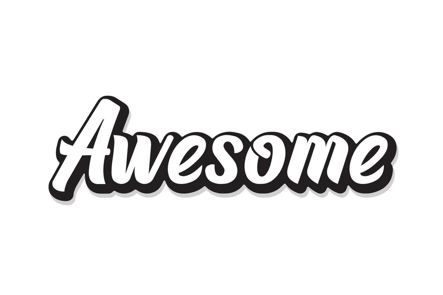 Awesome Typography Design Black And White Awesome Text vector