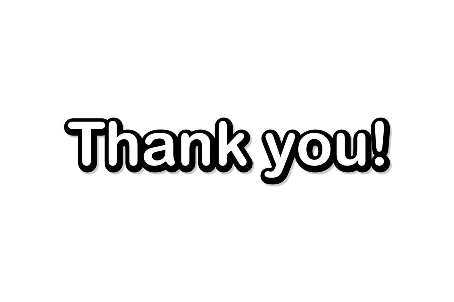Thank You Black And White Text design vector