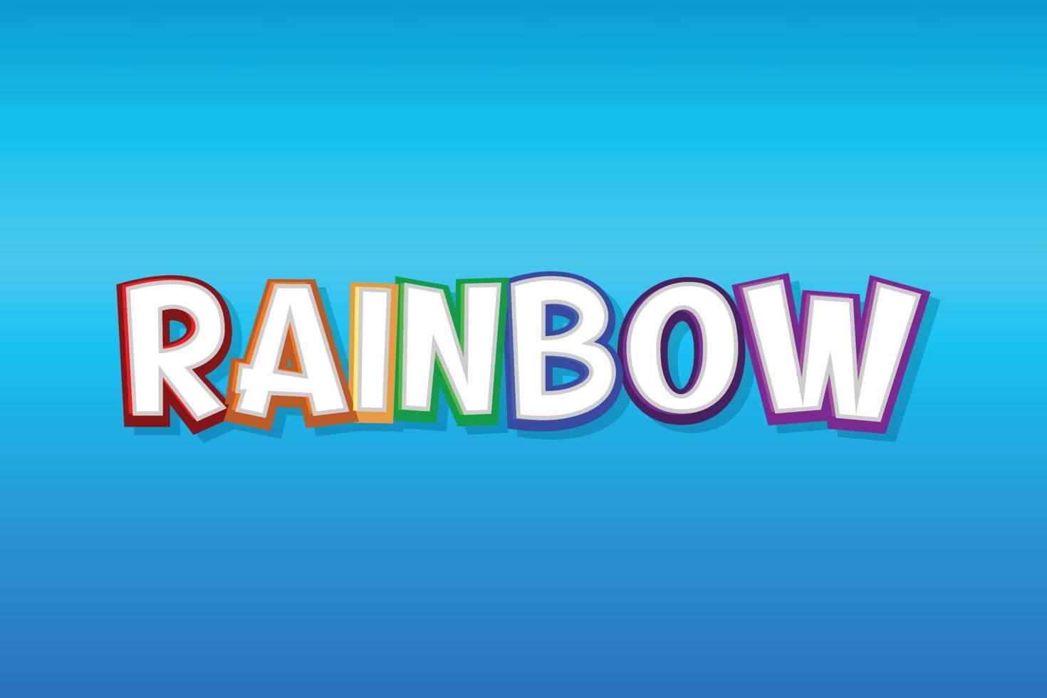 Rainbow Cartoon Style Text vector