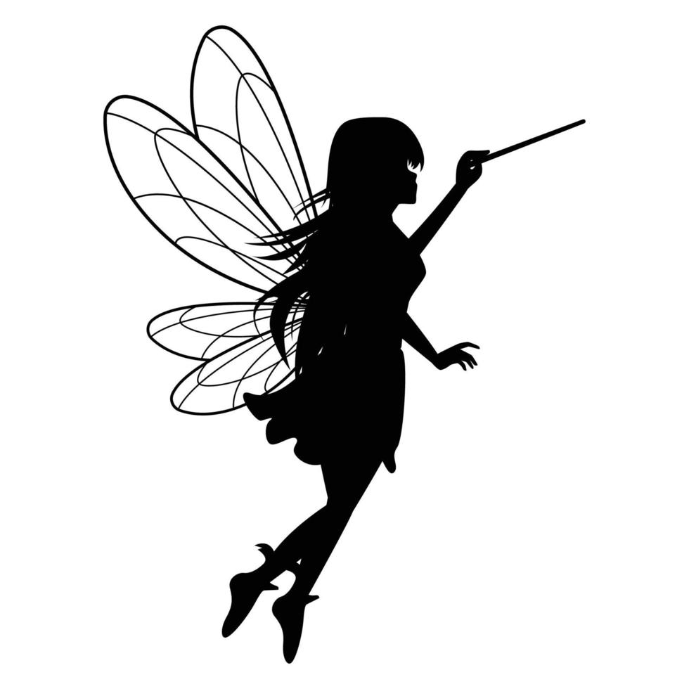 cute fairy silhouette illustration graphic vector