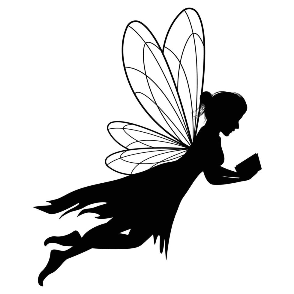 cute fairy silhouette illustration graphic vector