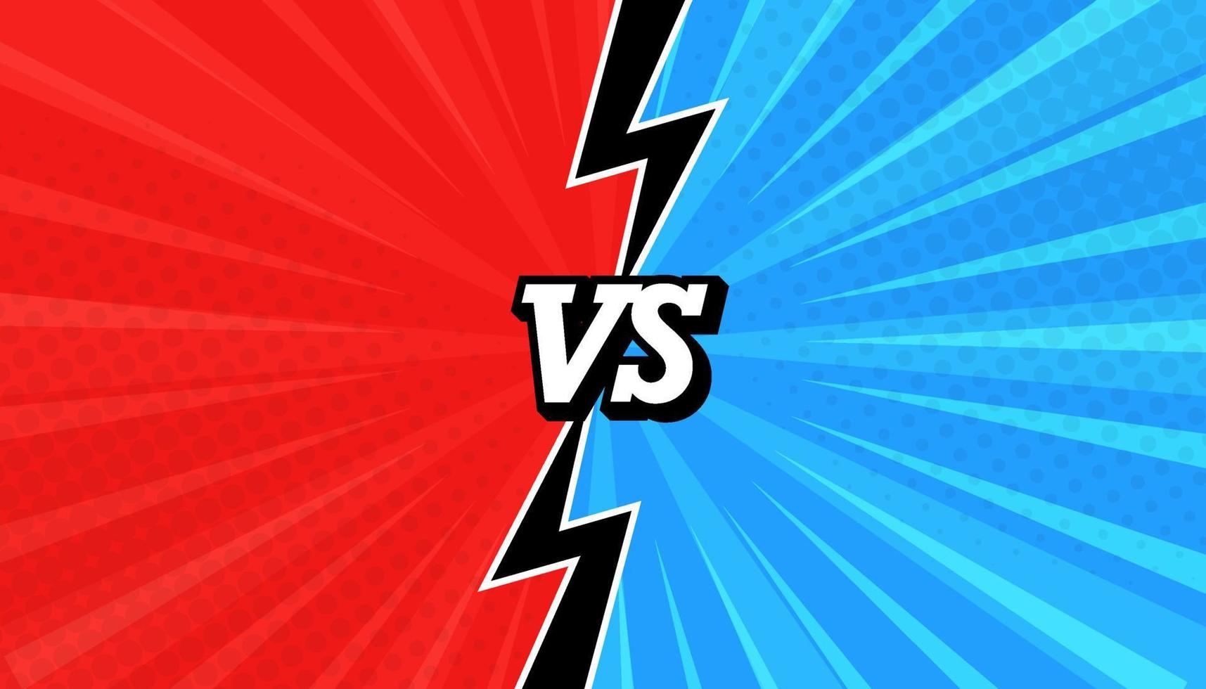 versus vs letters fight backgrounds comics art style design with halftone lightning illustration vector