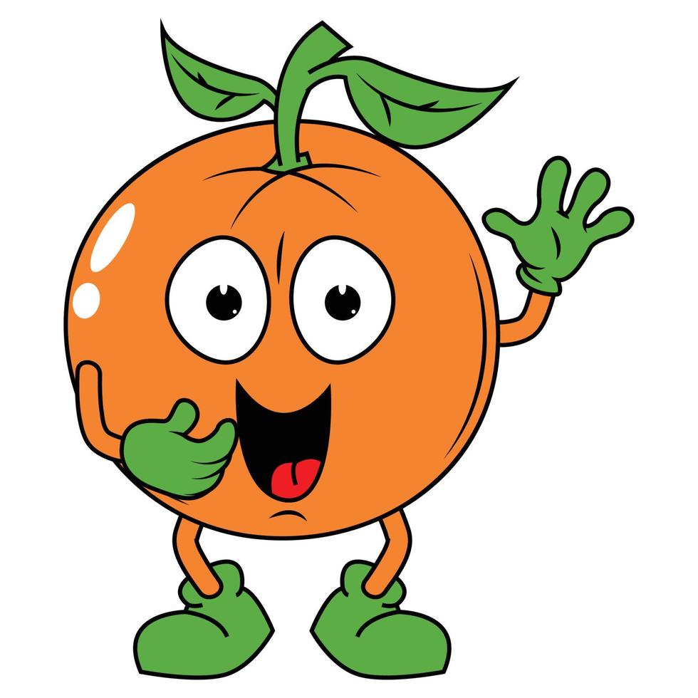 cute orange fruit cartoon graphic vector