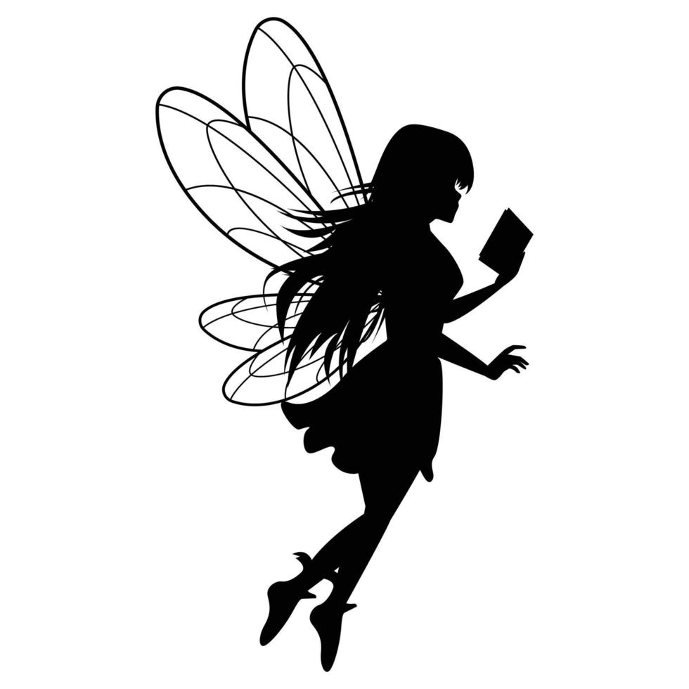 cute fairy silhouette illustration graphic vector