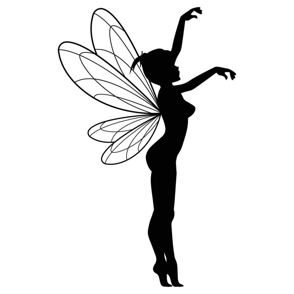 cute fairy silhouette illustration graphic vector