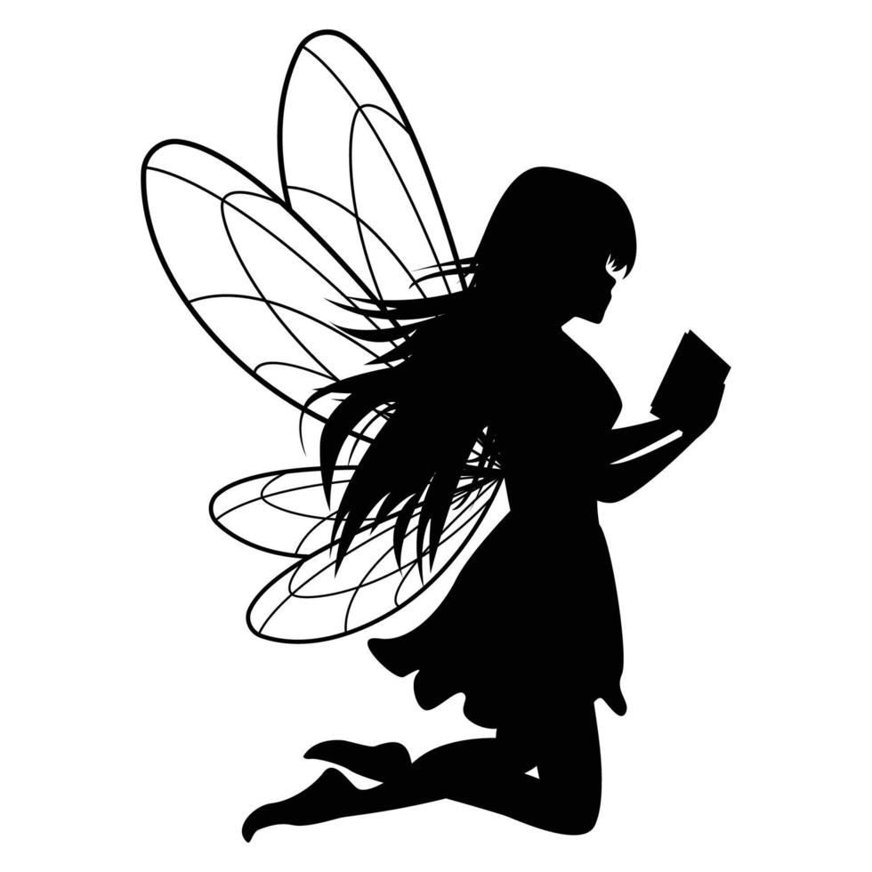 cute fairy silhouette illustration graphic vector