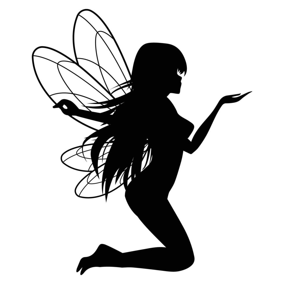 cute fairy silhouette illustration graphic vector