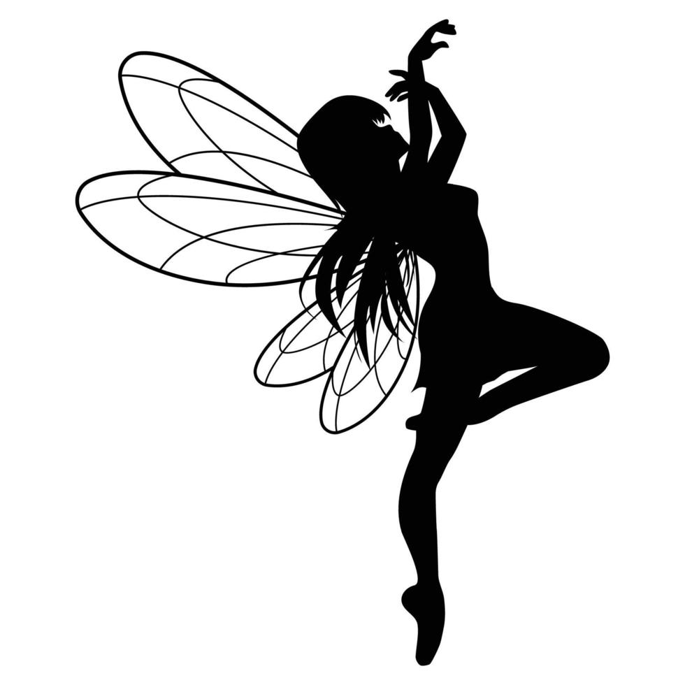 cute fairy silhouette illustration graphic vector