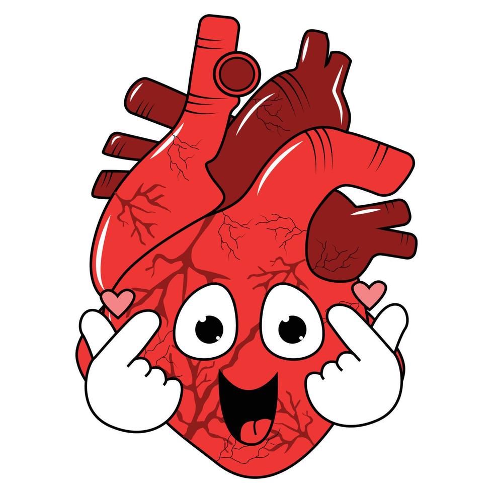 cute heart cartoon illustration graphic vector