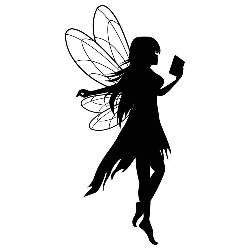 cute fairy silhouette illustration graphic vector