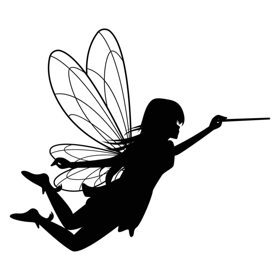 cute fairy silhouette illustration graphic vector