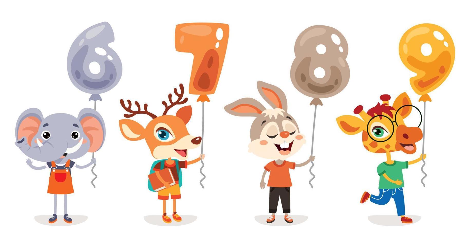 Education Illustration With Cartoon Animals vector