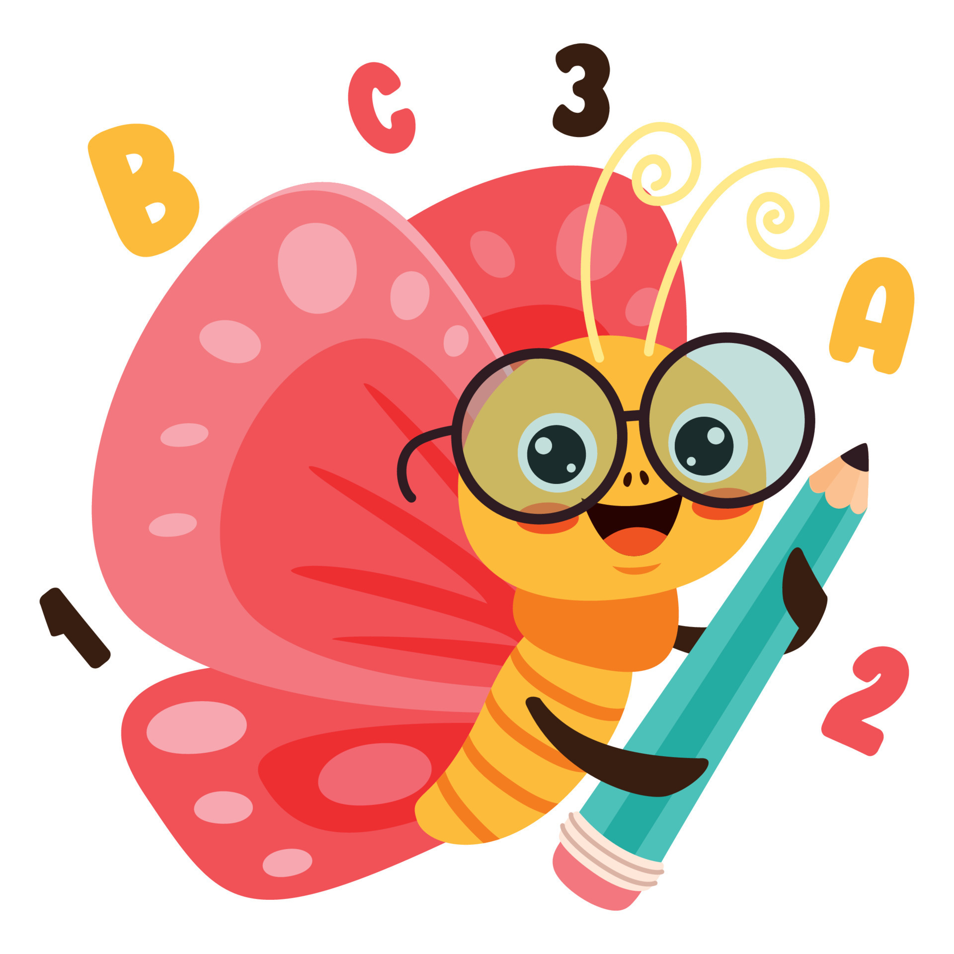 Education Illustration With Cartoon Butterfly 16268982 Vector Art at