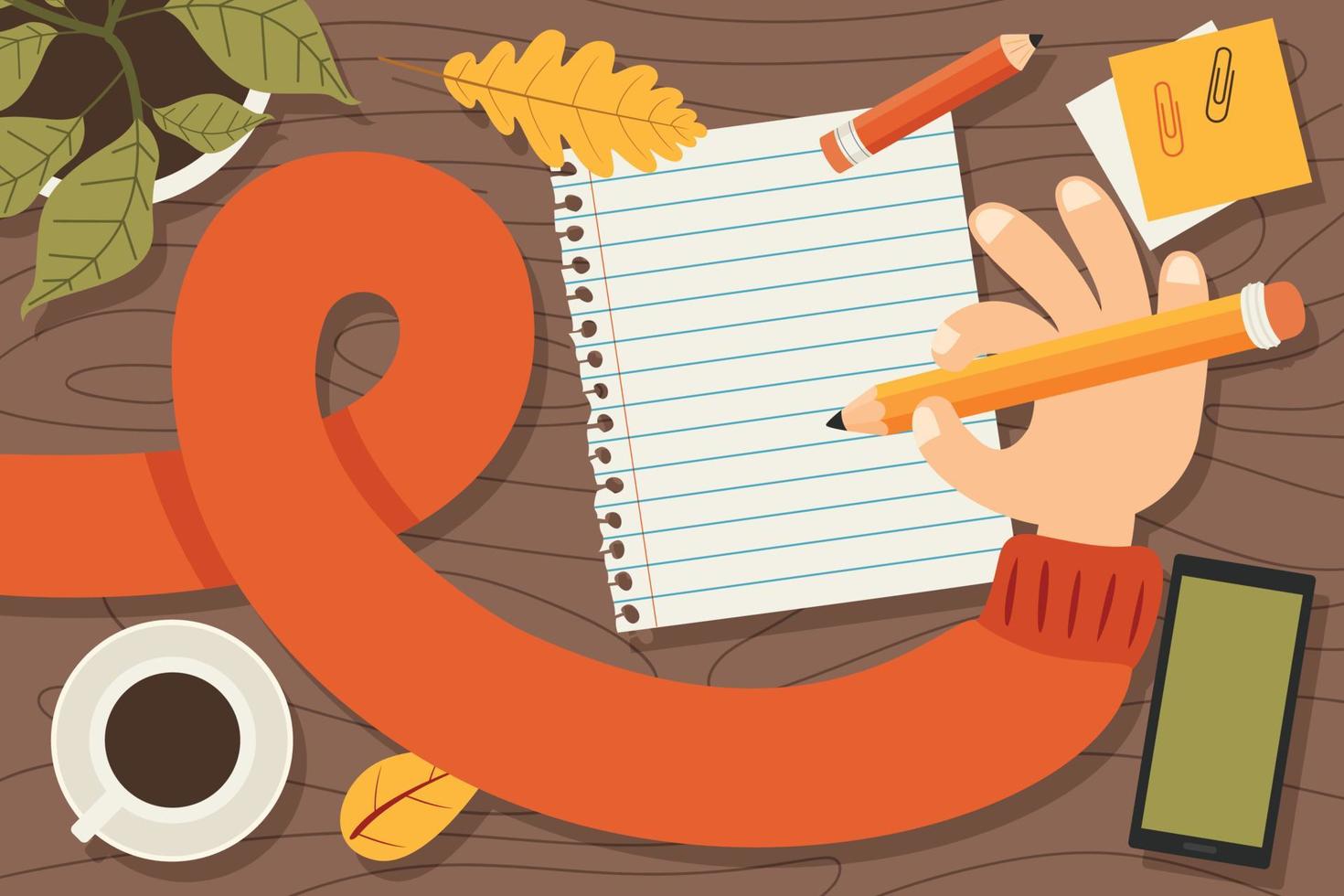 Flat Drawing Of A Conceptual Hand Writing vector