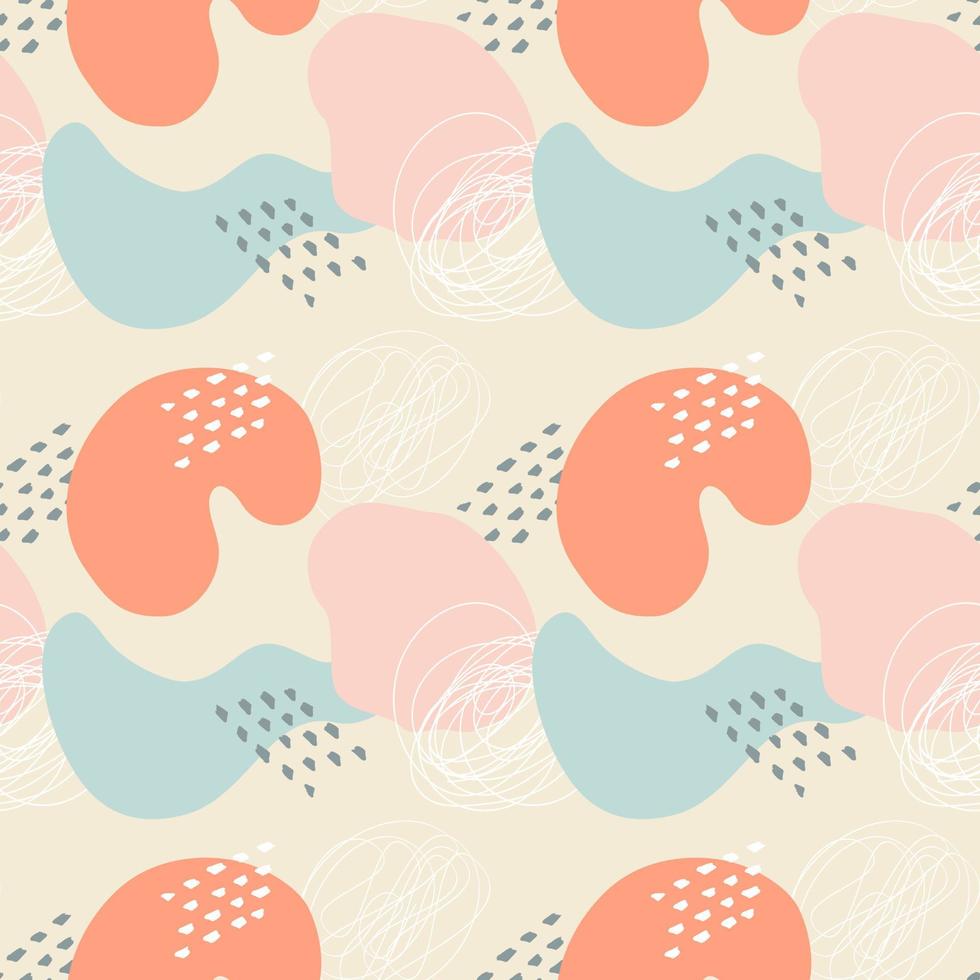Pattern abstract boho style, pastel colors, doodle . vector