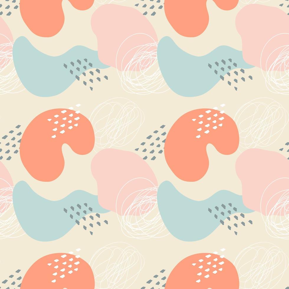 Pattern abstract boho style, pastel colors, doodle . vector