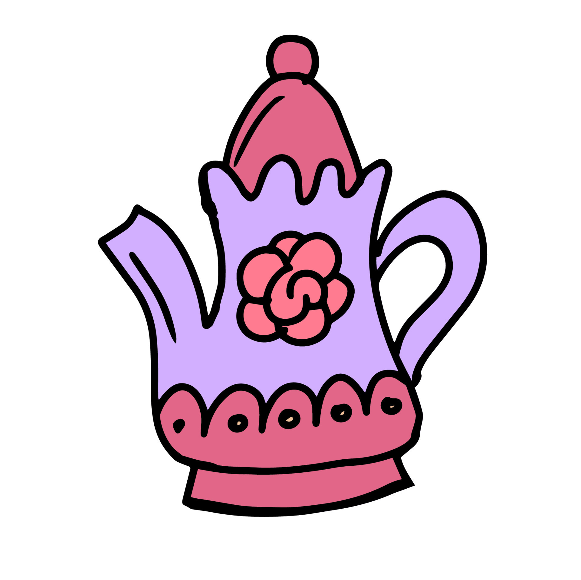 Cute vintage teapot. Vector doodle illustration 16269046 Vector Art at