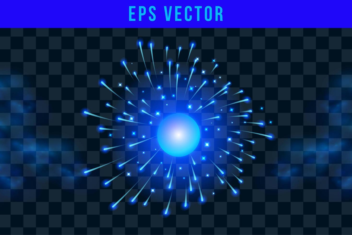 llamas de fuego azul sobre objeto con transparencia aislado sobre fondo de vector a cuadros. Efectos especiales de luz para diseño y decoración. bola de fuego fácil de usar.