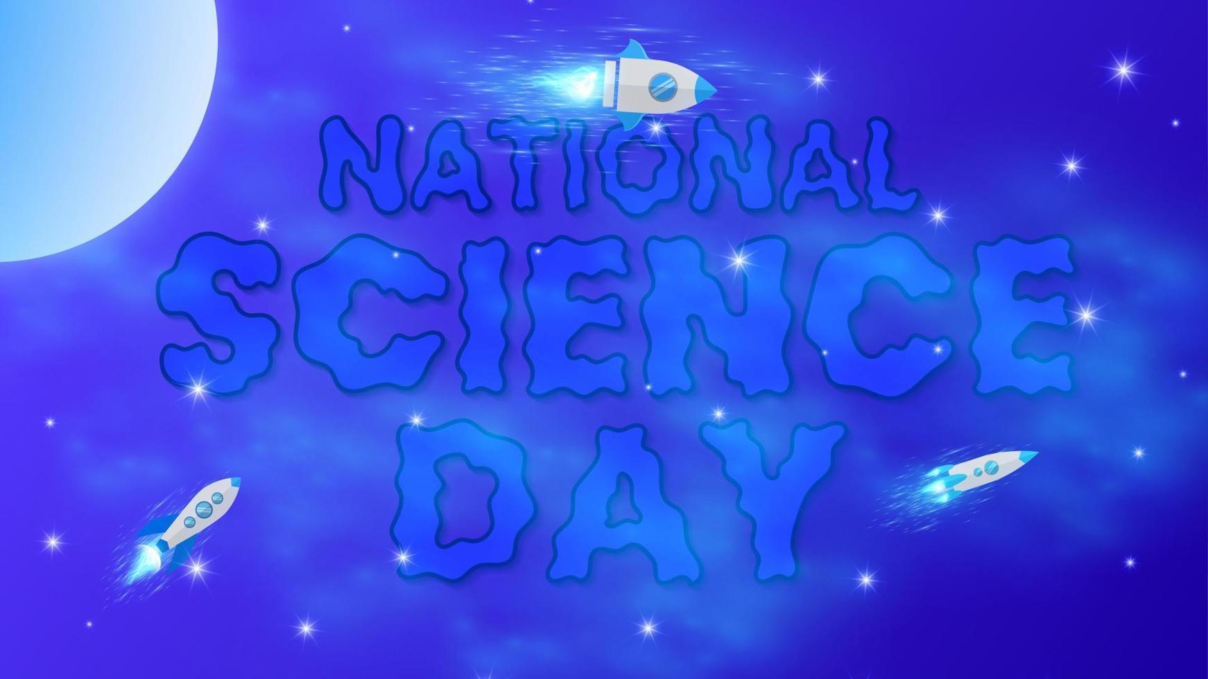 Blue gradient national science day vertical poster banner background vector