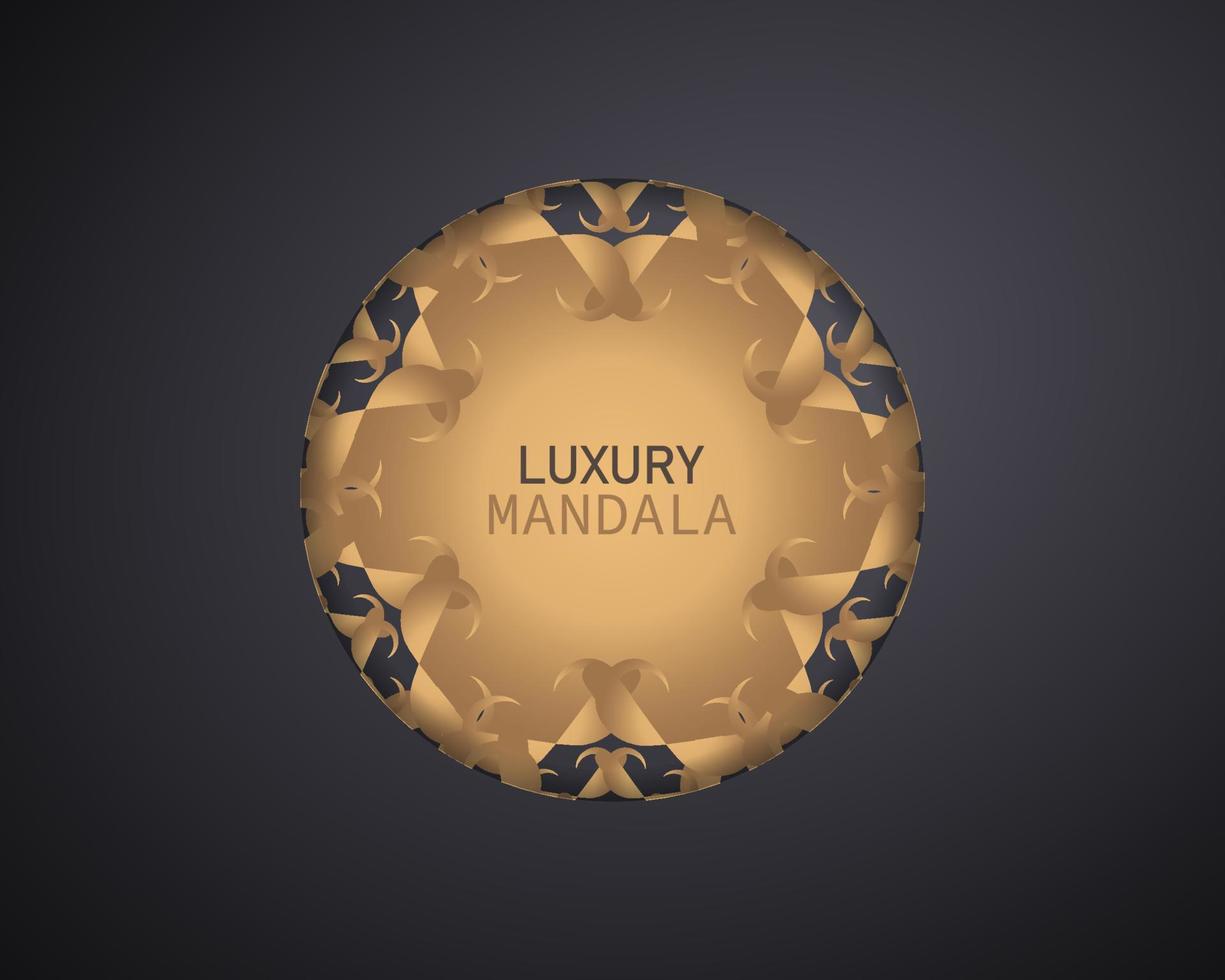Round abstract luxury mandala. logo template design. vector illustration