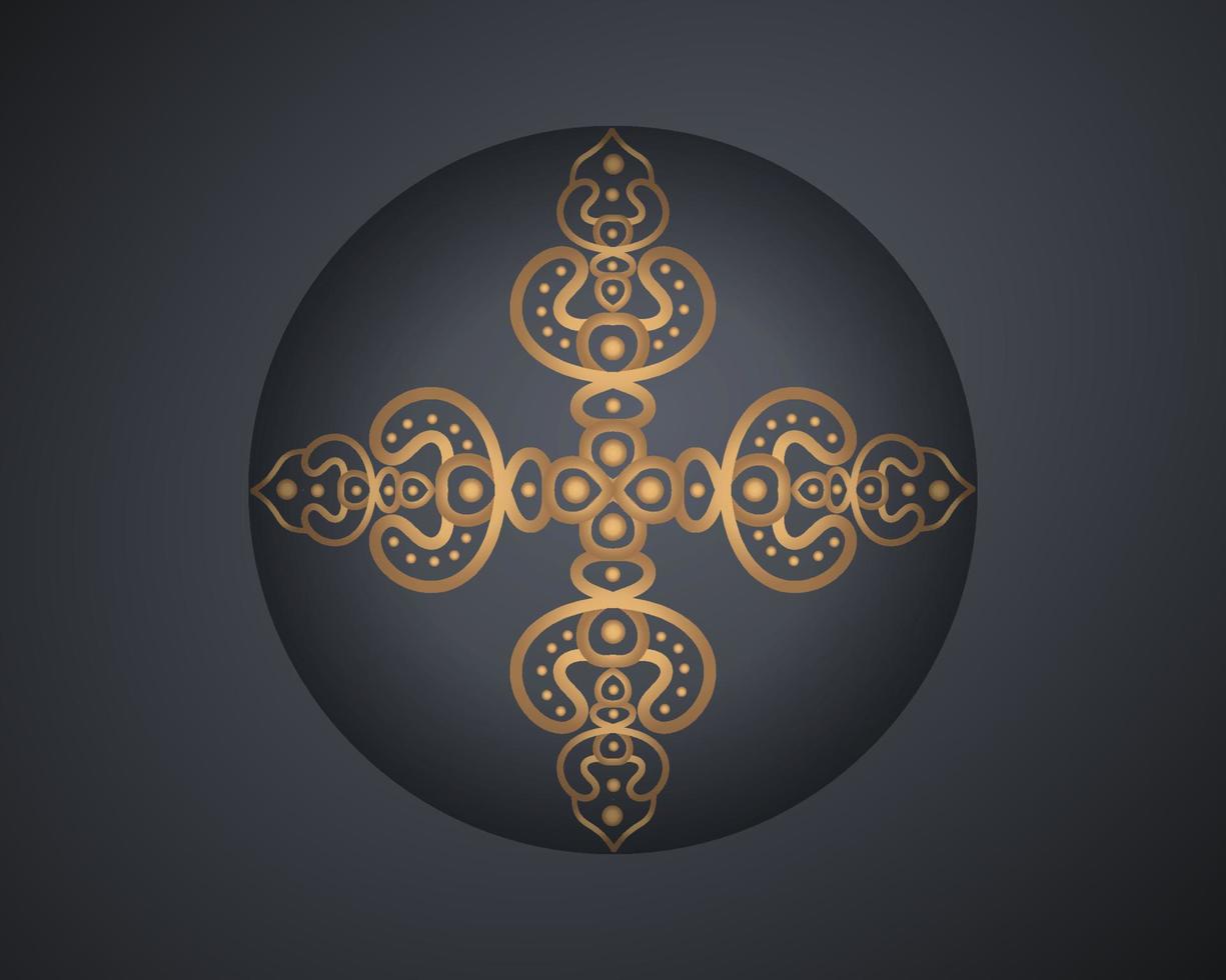 Round abstract luxury mandala. logo template design. vector illustration