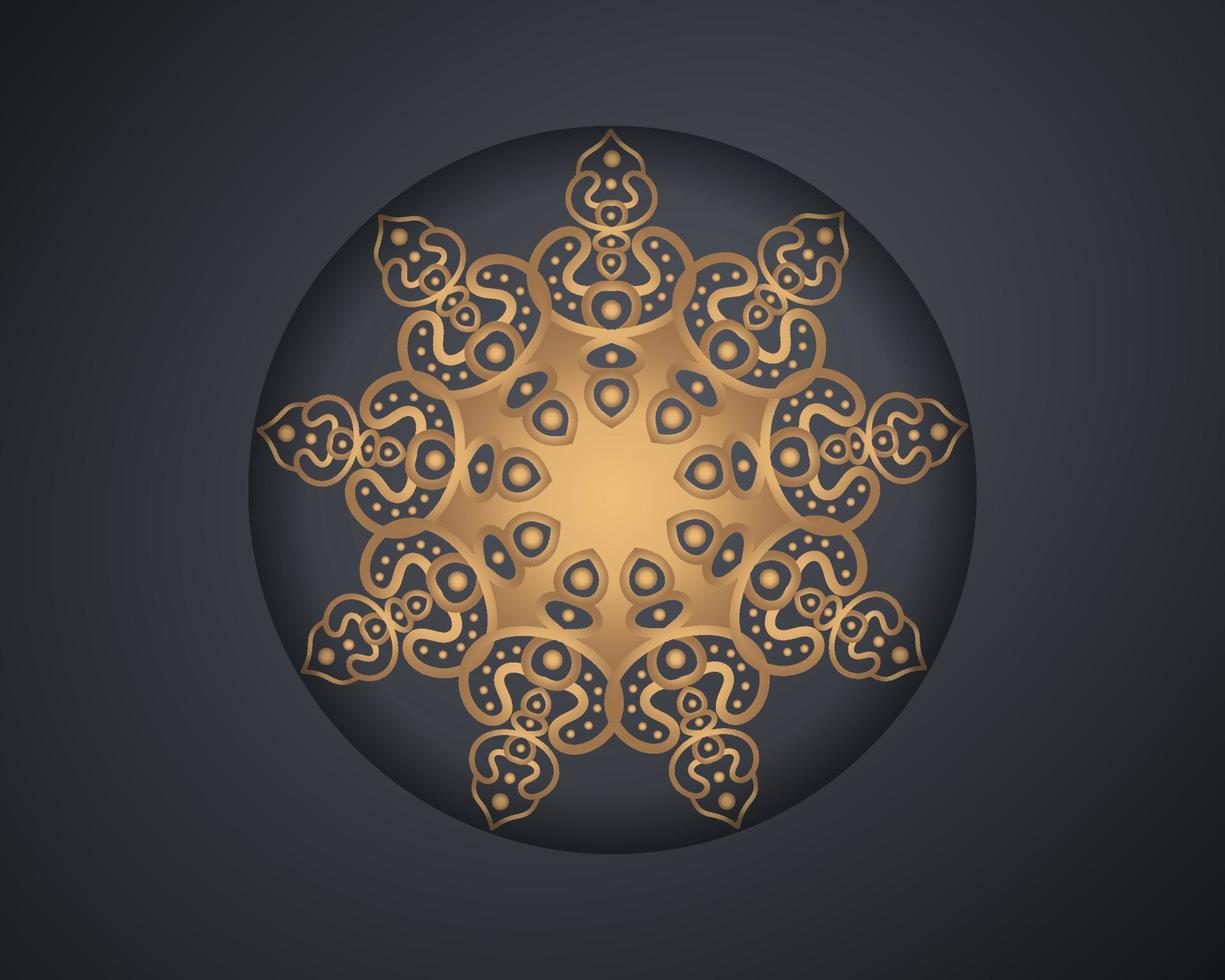 Round abstract luxury mandala. logo template design. vector illustration