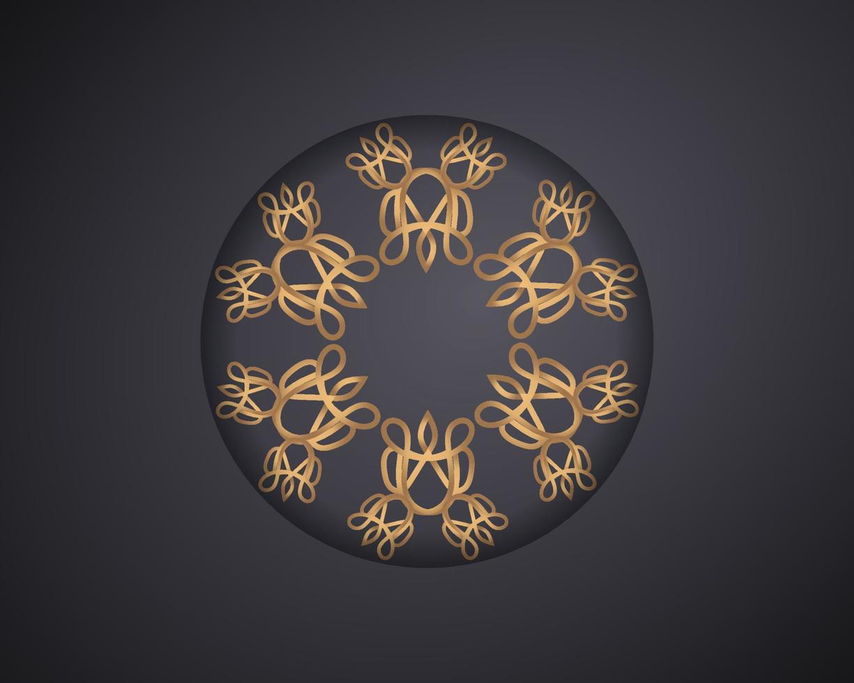 Round abstract luxury mandala. logo template design. vector illustration