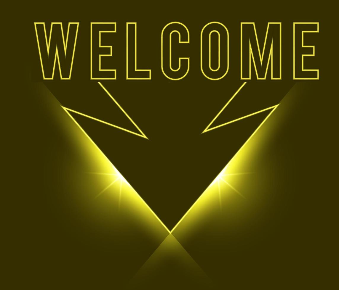Welcome Neon Signs Style Text Vector With Arrow
