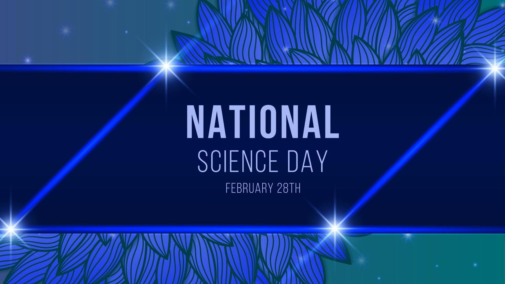 National Science day blue background design with doodle and space vector