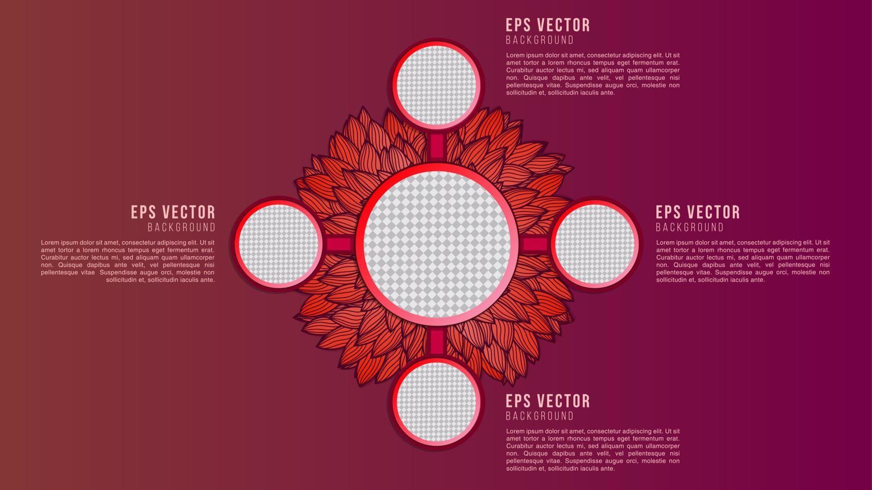 Doodles simple and editable abstract red steps order diagram background. Graphic infographic elements. Vector illustration