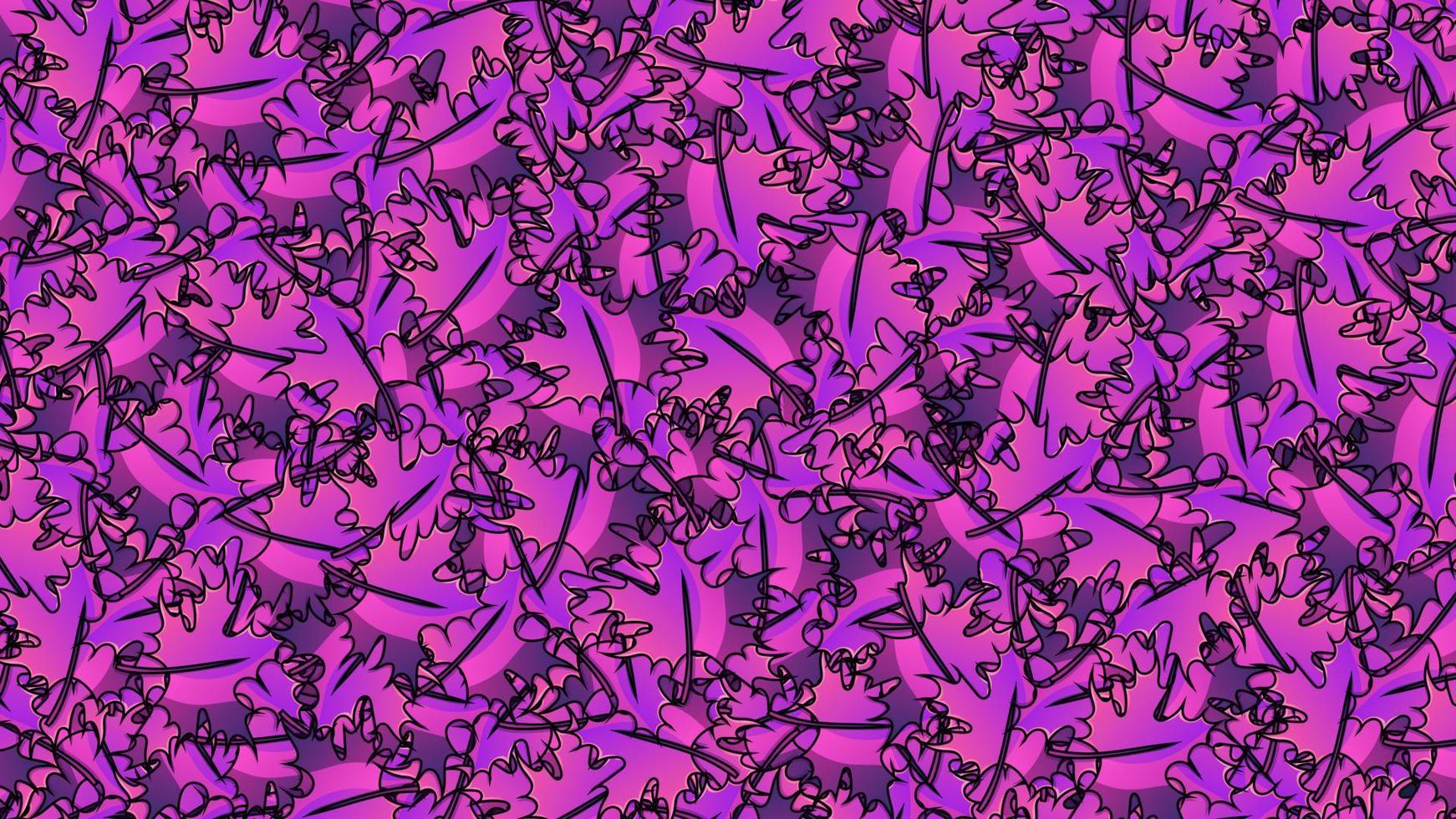 patrón tropical sin costuras de vector degradado púrpura, follaje tropical de neón, con hojas. diseño de tendencia