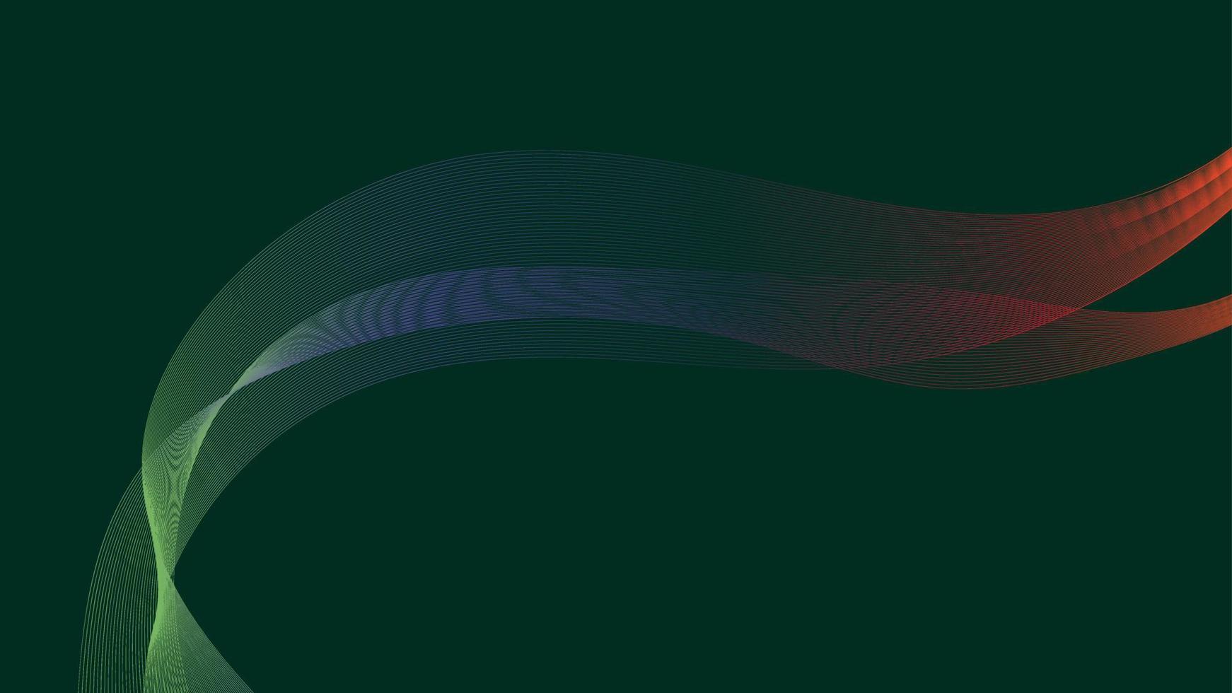 Abstract green flow line digital technology, smooth particle wave, big data techno, design concept background and wallpaper, vector eps