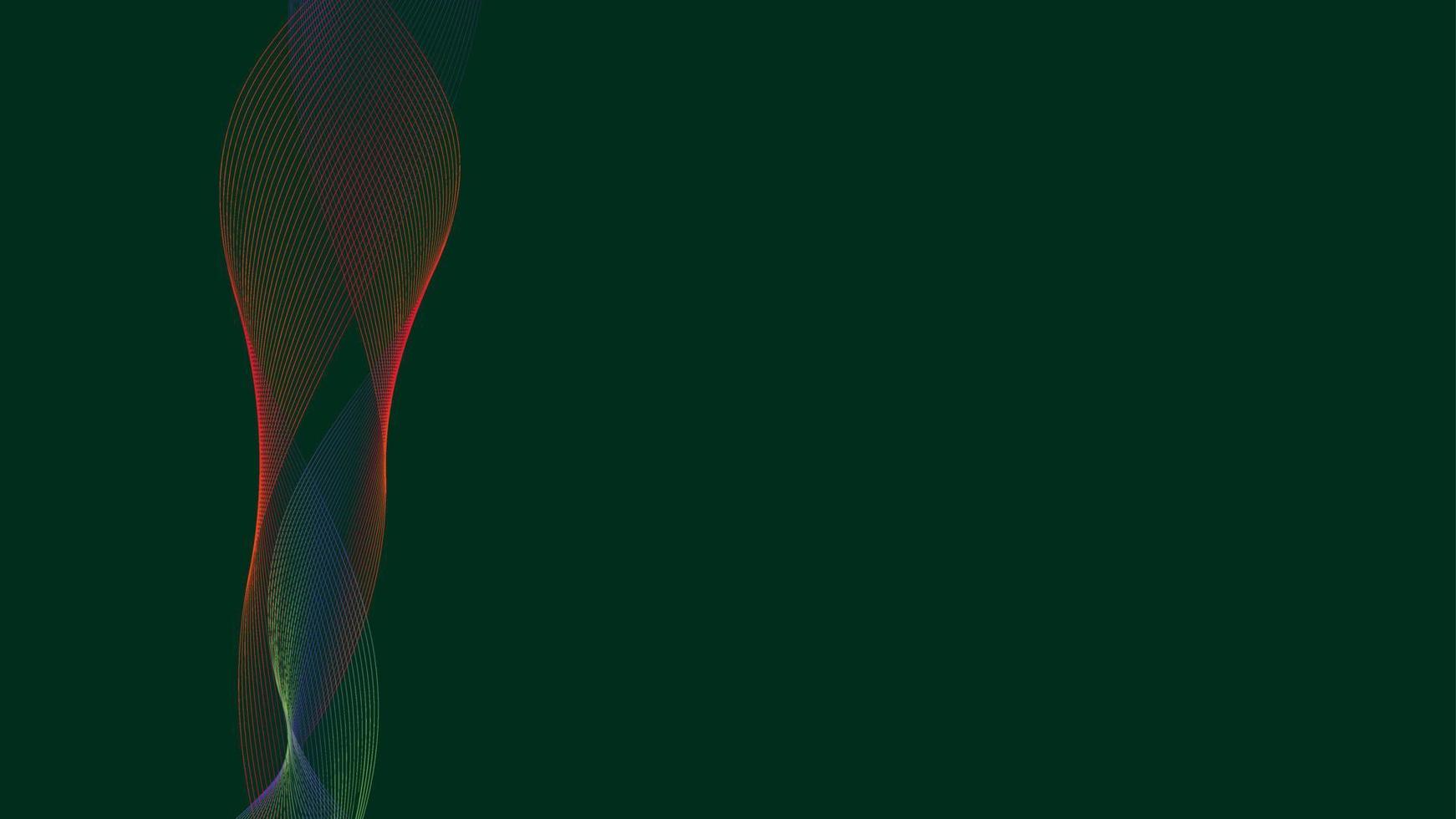 Abstract green flow line digital technology, smooth particle wave, big data techno, design concept background and wallpaper, vector eps