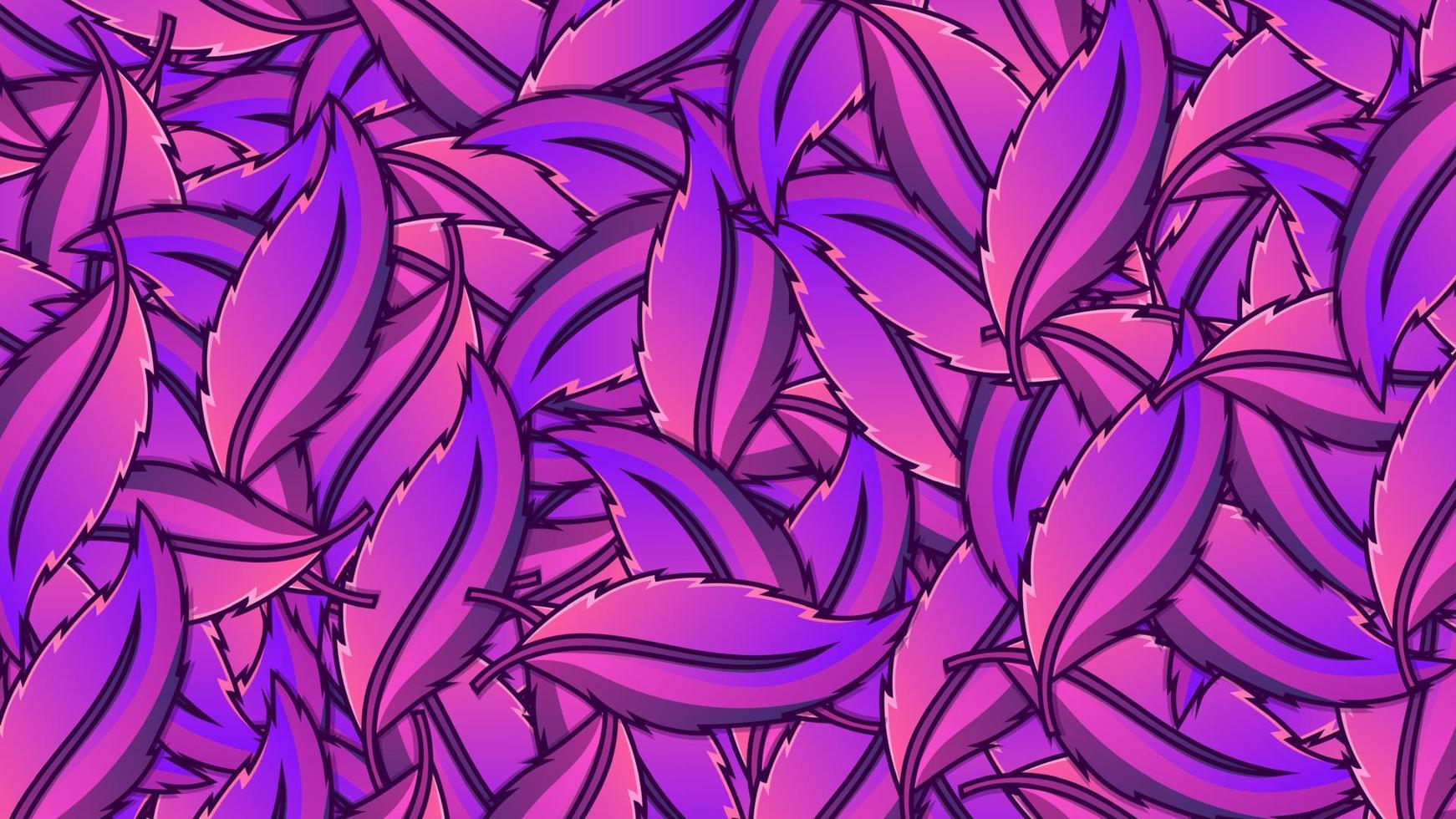 Purple Gradient vector seamless tropical pattern, neon tropical foliage, with leaves. Trend design