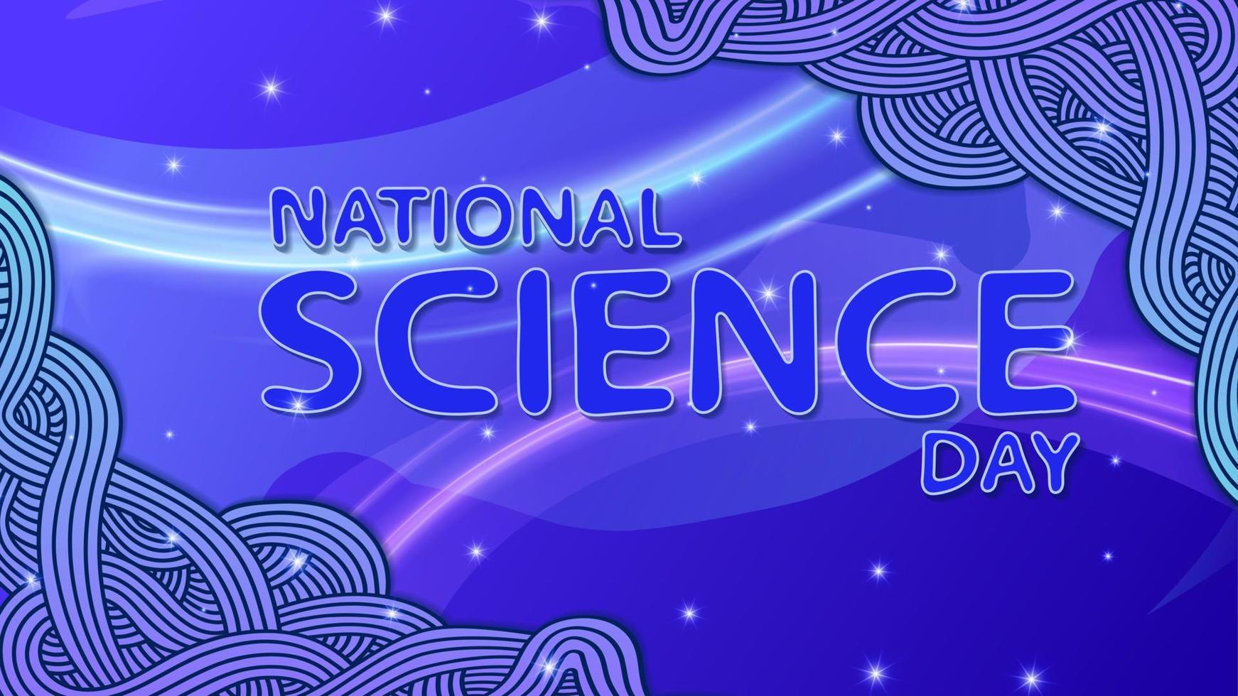 Blue gradient national science day vertical poster banner background vector