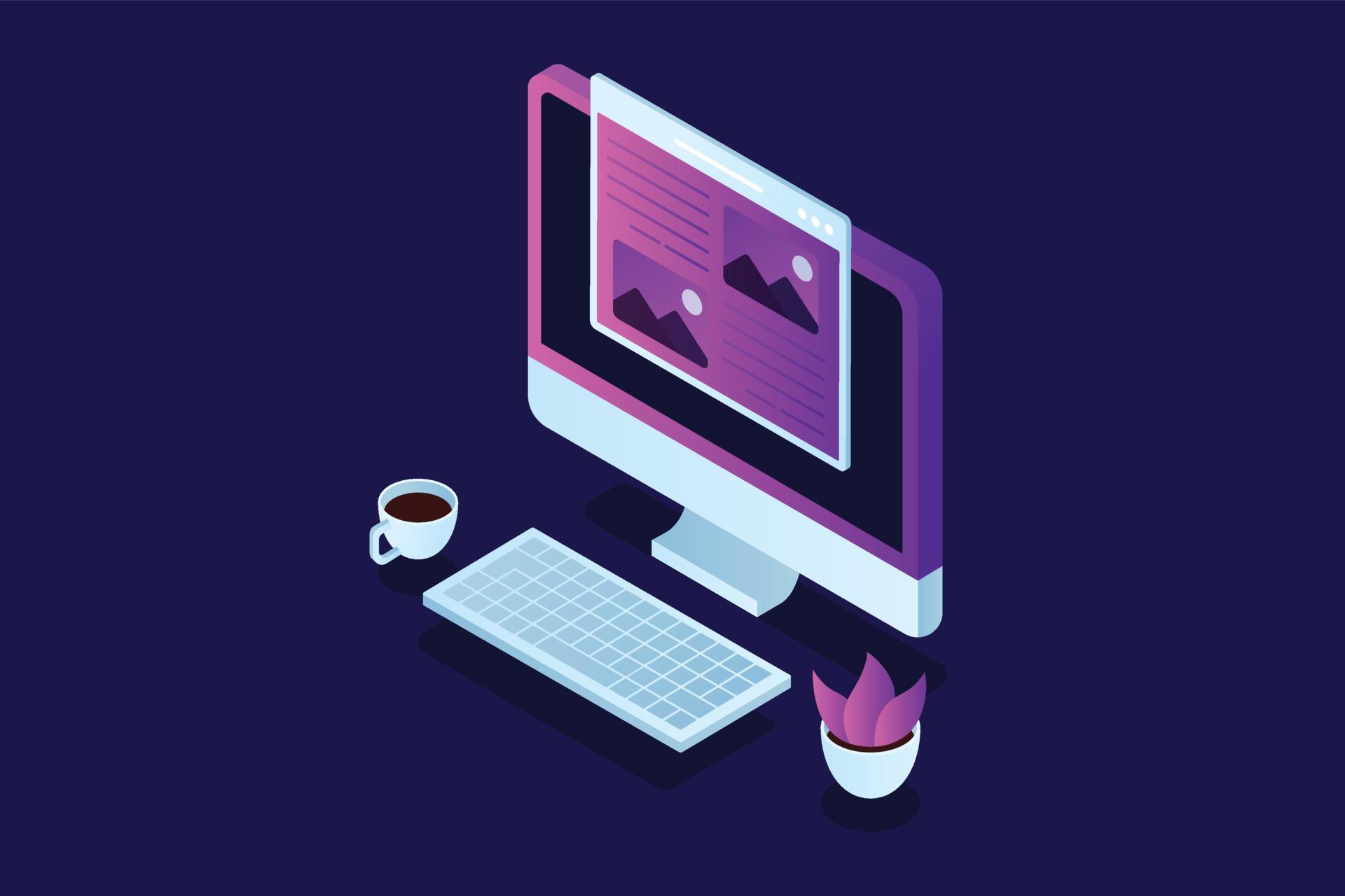 Isometric Computer gradient 16269478 Vector Art at Vecteezy