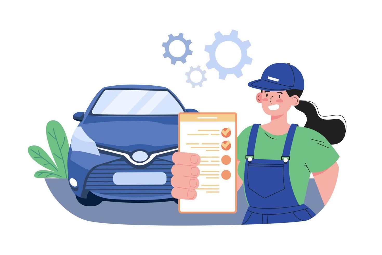 Car Maintenance Illustration concept on white background vector