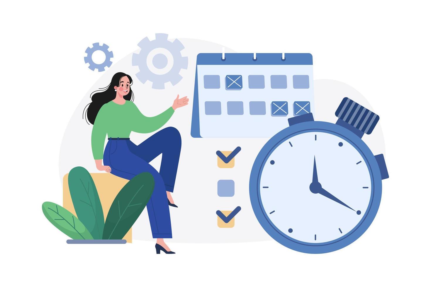 Time Management Illustration concept on white background vector