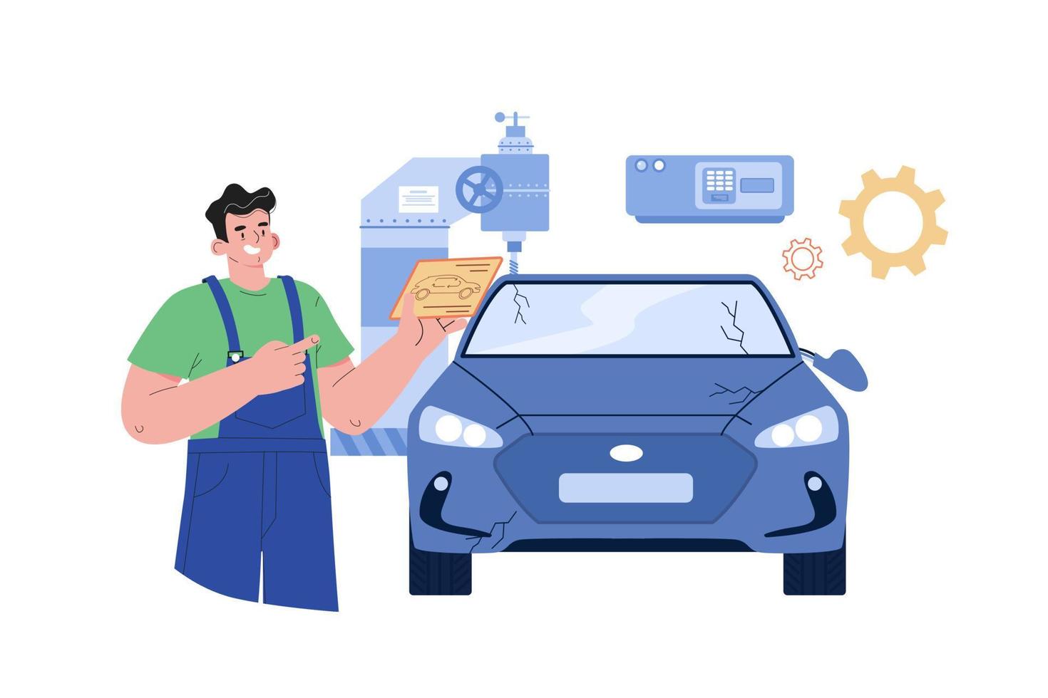 Car Repair Illustration concept on white background vector